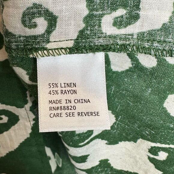 Haute Hippie Linen Blend Green Patterned Halter Tank size Small - Picture 4 of 6